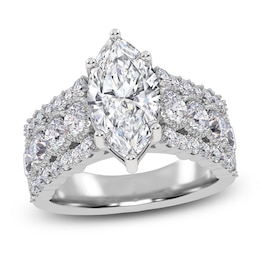 Marquise-Cut Lab-Created Diamond Engagement Ring 3-3/4 ct tw 14K White Gold