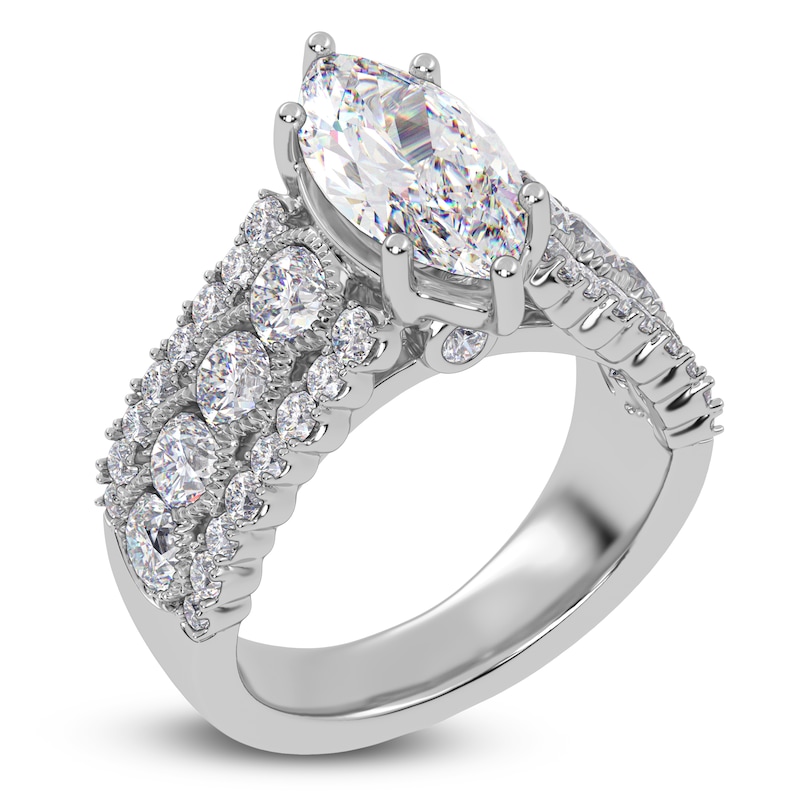 Main Image 2 of Marquise-Cut Created By Jared Studio Lab-Created Diamond Engagement Ring 3-3/4 ct tw 14K White Gold