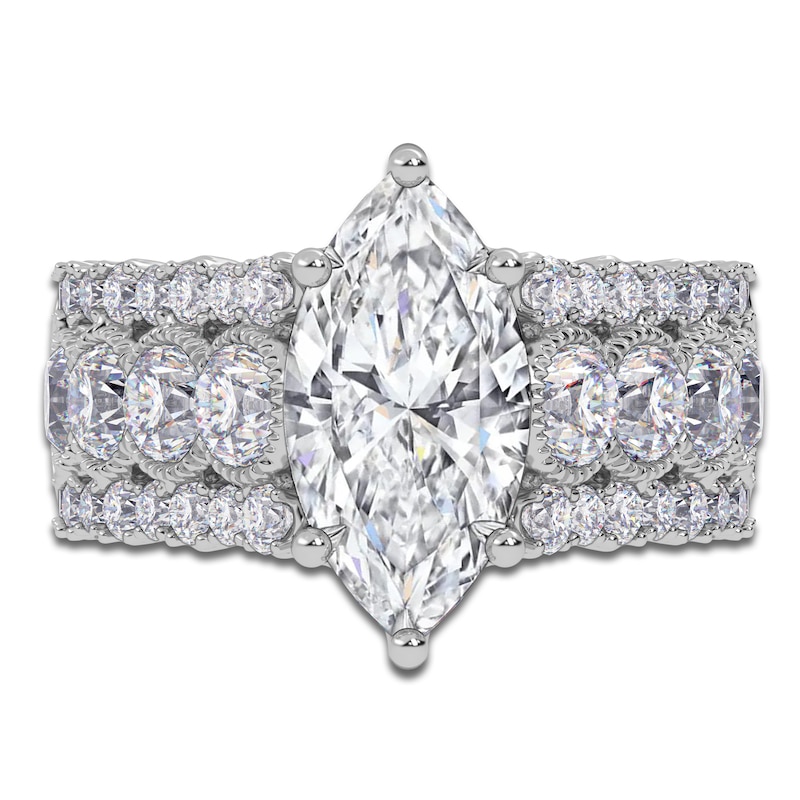 Main Image 3 of Marquise-Cut Created By Jared Studio Lab-Created Diamond Engagement Ring 3-3/4 ct tw 14K White Gold