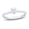 Thumbnail Image 1 of Diamond Heart-Shaped Promise Ring 1/8 ct tw 10K White Gold