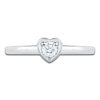 Thumbnail Image 3 of Diamond Heart-Shaped Promise Ring 1/8 ct tw 10K White Gold