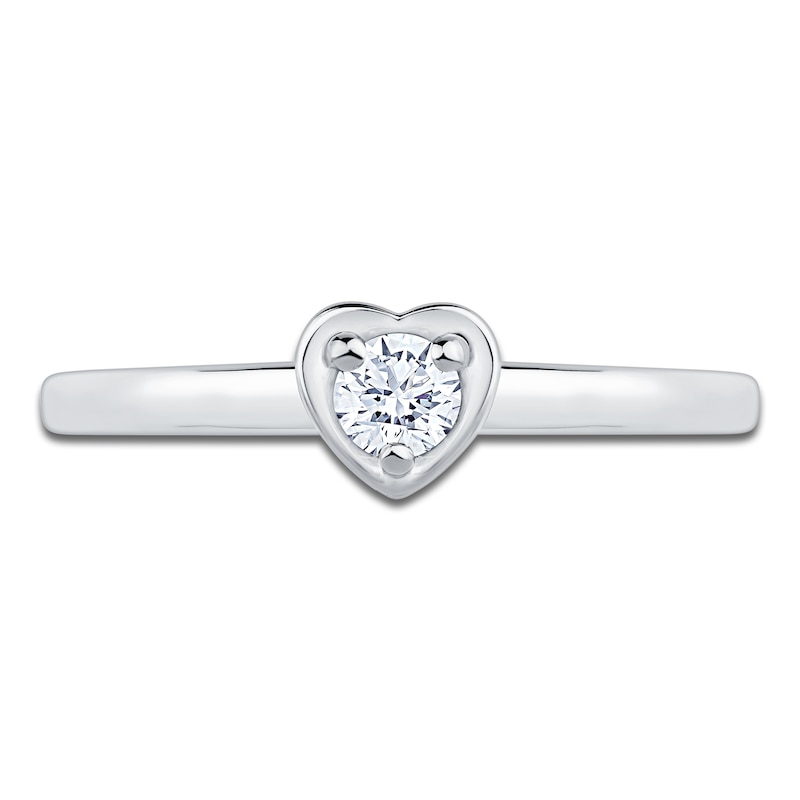 Main Image 3 of Diamond Heart-Shaped Promise Ring 1/8 ct tw 10K White Gold