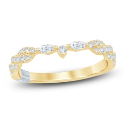 Pnina Tornai Round & Marquise-Cut Diamond Contour Twist Wedding Band 1/3 ct tw 14K Yellow Gold