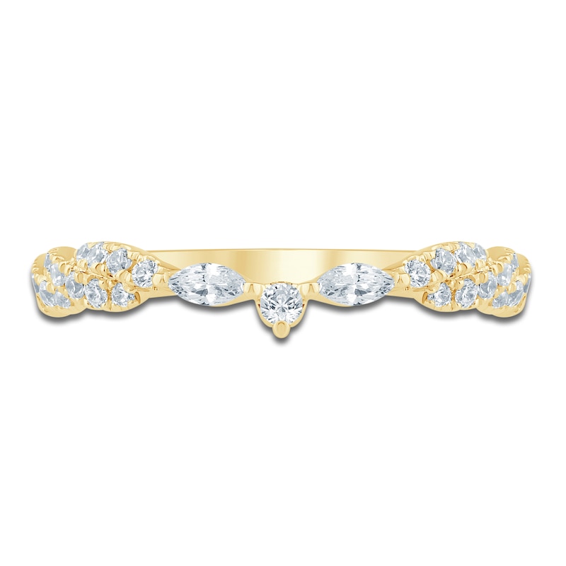 Main Image 3 of Pnina Tornai Round & Marquise-Cut Diamond Contour Twist Wedding Band 1/3 ct tw 14K Yellow Gold