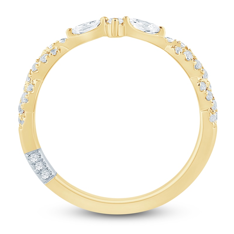 Main Image 4 of Pnina Tornai Round & Marquise-Cut Diamond Contour Twist Wedding Band 1/3 ct tw 14K Yellow Gold