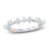 Thumbnail Image 1 of Pnina Tornai Cultured Pearl & Diamond Quatrefoil Anniversary Ring 1/6 ct tw 14K White Gold