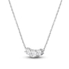 Thumbnail Image 2 of Lab-Created Diamond Three-Stone Necklace 1 ct tw 14K White Gold 18&quot;