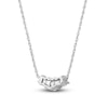 Thumbnail Image 4 of Lab-Created Diamond Three-Stone Necklace 1 ct tw 14K White Gold 18&quot;