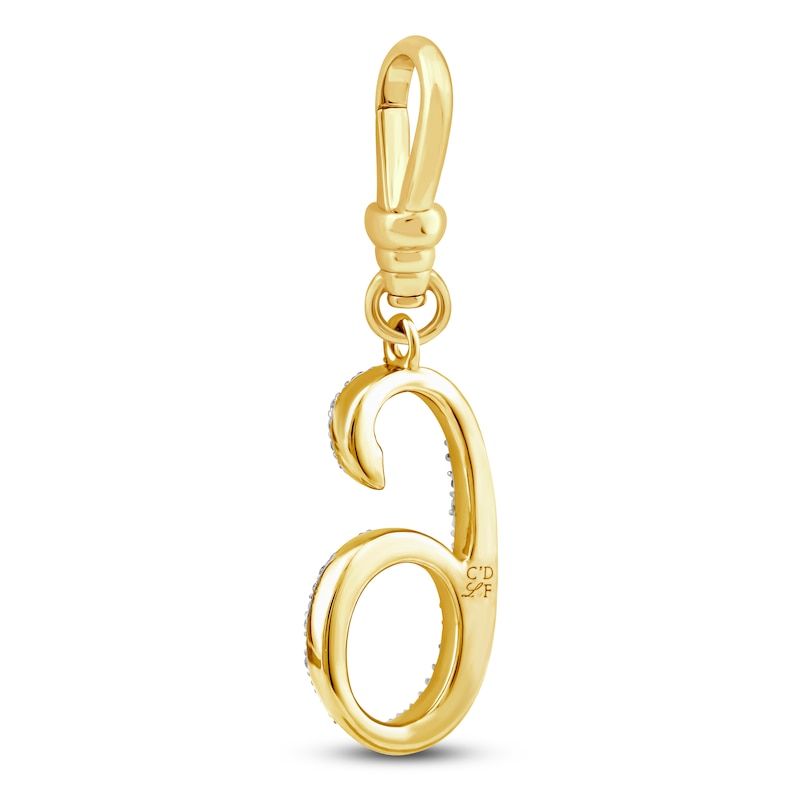 Main Image 2 of Charm'd by Lulu Frost Diamond Number 6 Charm 1/8 ct tw Pavé Round 10K Yellow Gold