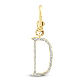 Charm'd by Lulu Frost Diamond Letter D Charm 1/10 ct tw Pavé Round 10K Yellow Gold