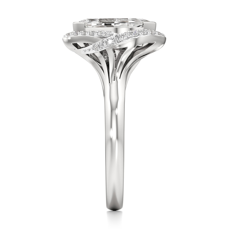 Main Image 3 of J'Lure Leaf Step-Cut Lab-Grown Diamond Engagement Ring 2-1/4 ct tw 18K White Gold