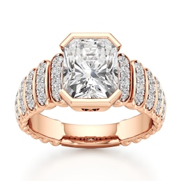 J'Lure Radiant Brilliant-Cut Lab-Created Diamond Engagement Ring 3-1/2 ct tw 18K Rose Gold