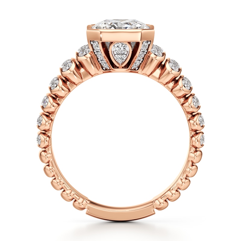 Main Image 2 of J'Lure Radiant Brilliant-Cut Lab-Created Diamond Engagement Ring 3-1/2 ct tw 18K Rose Gold