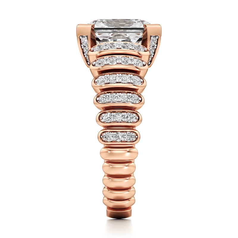 Main Image 3 of J'Lure Radiant Brilliant-Cut Lab-Created Diamond Engagement Ring 3-1/2 ct tw 18K Rose Gold