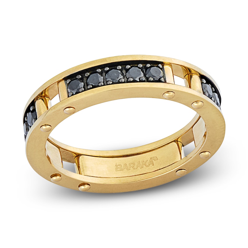 Main Image 1 of Baraka Men's Black Diamond Ring 1 ct tw 18K Yellow Gold