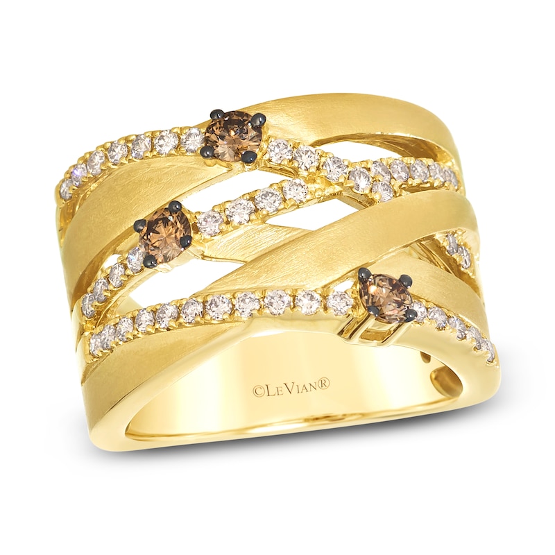 Main Image 1 of Le Vian Diamond Multi-Row Crisscross Ring 3/4 ct tw 14K Honey Gold