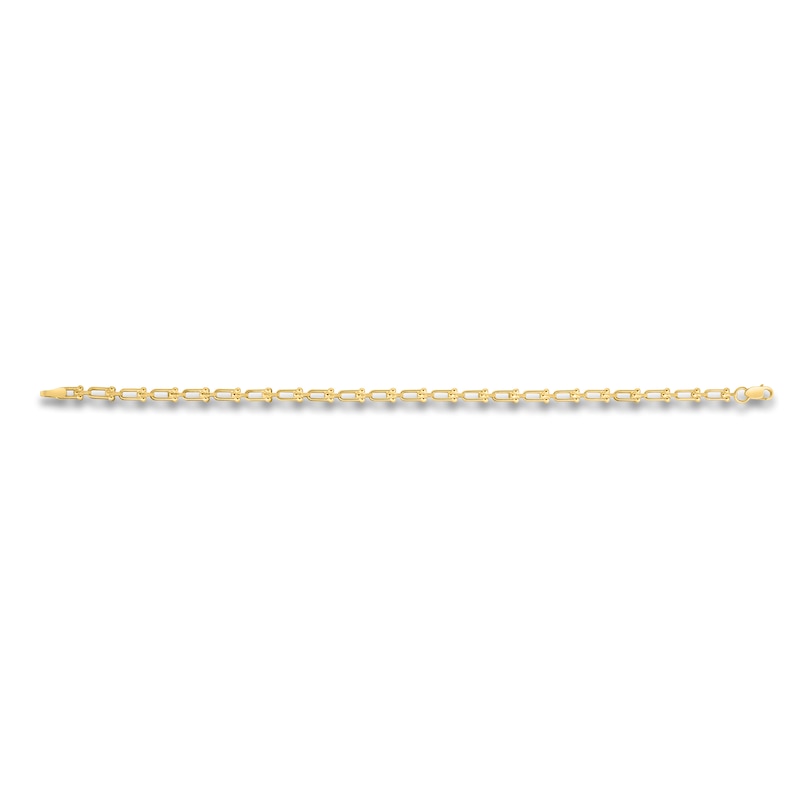 Main Image 2 of Solid Fancy Link Bracelet 14K Yellow Gold 7.5&quot; 3.7mm