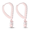 Thumbnail Image 3 of Diamond Drop Earrings 5/8 ct tw Princess/Round 14K Rose Gold