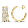 Thumbnail Image 1 of Diamond Hoop Earrings 1-1/3 ct tw Round 14K Yellow Gold