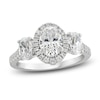 Thumbnail Image 1 of Diamond 3-Stone Engagement Ring 2-1/4 ct tw Oval/Round 14K White Gold