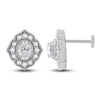 Thumbnail Image 1 of Diamond Flat Back Stud Earrings 1/3 ct tw Oval/Round 14K White Gold