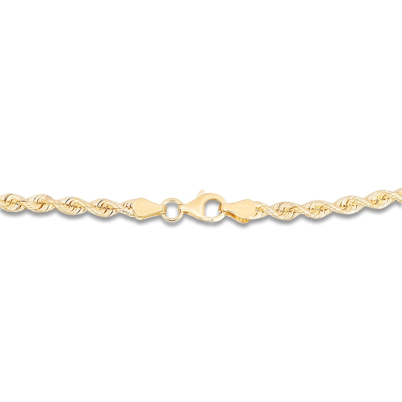 Solid Silk Rope Chain Bracelet 14K Yellow Gold 7 3.7mm