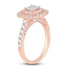 Thumbnail Image 2 of Diamond Halo Engagement Ring 1-1/2 ct tw Princess/Round 14K Rose Gold