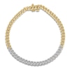 Thumbnail Image 1 of Diamond Cuban Bracelet 1/2 ct tw Round 14K Yellow Gold 7.5&quot;