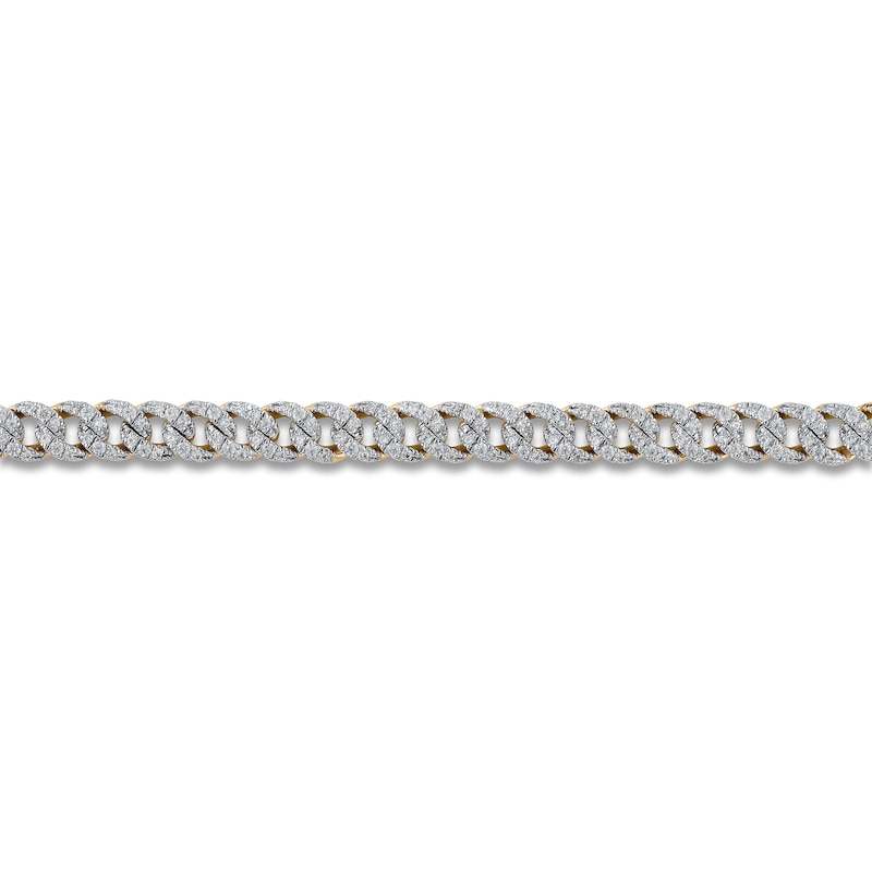 Main Image 2 of Diamond Cuban Bracelet 1/2 ct tw Round 14K Yellow Gold 7.5&quot;