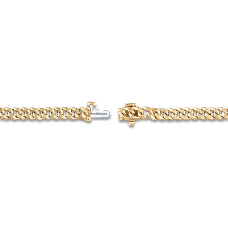 Main Image 3 of Diamond Cuban Bracelet 1/2 ct tw Round 14K Yellow Gold 7.5&quot;