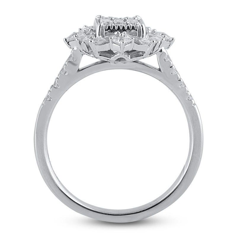 Baguette, Princess, Round & Marquise-Cut Diamond Ring 1 ct tw 14K White Gold