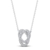 Thumbnail Image 2 of Diamond Circle Pendant Necklace 1/4 ct tw 14K White Gold