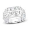 Thumbnail Image 1 of Men's Diamond Double Row  Wedding Band 3 ct tw 14K White Gold