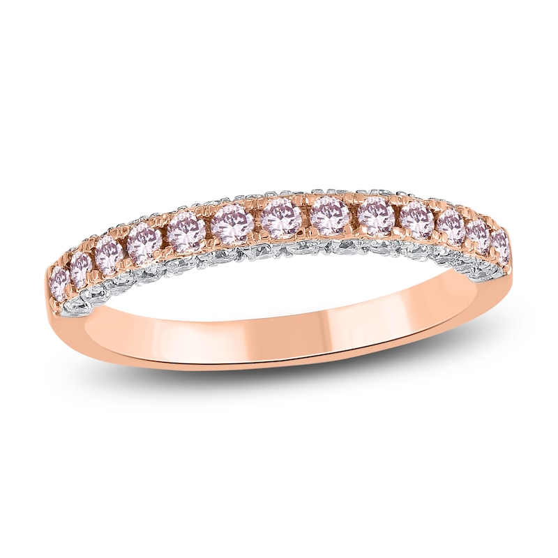 Pink & White Diamond Ring 3/4 ct tw 14K Rose Gold