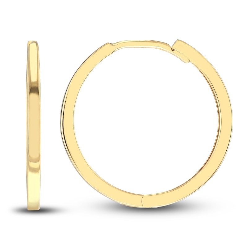 Main Image 2 of Polished Square Huggie Earrings 14K Yellow Gold 18mm