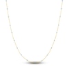 Thumbnail Image 1 of Solid Station Necklace Light Blue Enamel 14K Yellow Gold 18&quot;