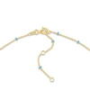 Thumbnail Image 3 of Solid Station Necklace Light Blue Enamel 14K Yellow Gold 18&quot;