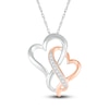 Thumbnail Image 0 of Diamond Heart Necklace 1/20 ct tw Round 10K Two-Tone Gold 18"