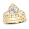 Thumbnail Image 0 of Diamond Double Halo Bridal Set 1-1/3 ct tw Round 14K Yellow Gold