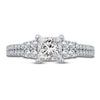 Thumbnail Image 4 of Diamond Engagement Ring 1-1/4 ct tw Princess/Round Platinum