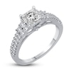 Thumbnail Image 5 of Diamond Engagement Ring 1-1/4 ct tw Princess/Round Platinum