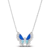 Thumbnail Image 0 of Le Vian Diamond Butterfly Pendant Necklace 1/4 ct tw Round Blue/Turquoise Enamel 14K Vanilla Gold 19"