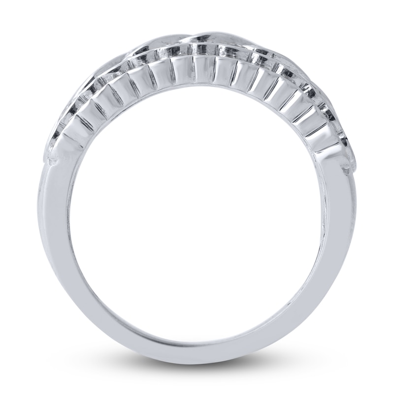 Main Image 2 of Diamond Wave Anniversary Band 2 ct tw Round 14K White Gold