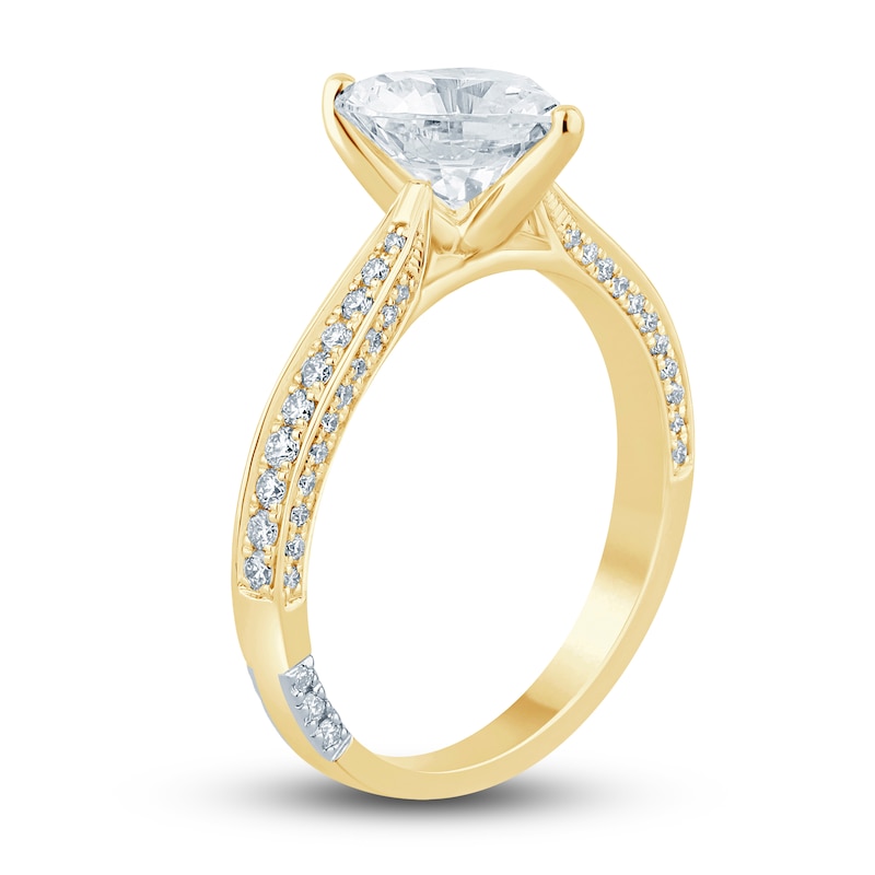 Pnina Tornai Diamond Heart Engagement Ring 2-1/3 ct tw Round 14K Yellow ...