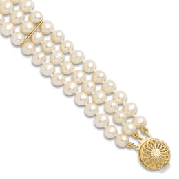 Freshwater Cultured Pearl Bracelet 14K Yellow Gold 7.5&quot;