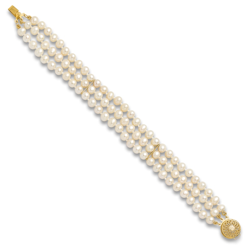 Main Image 2 of Freshwater Cultured Pearl Bracelet 14K Yellow Gold 7.5&quot;