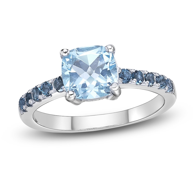 Main Image 1 of Natural Blue Topaz Ring Sterling Silver