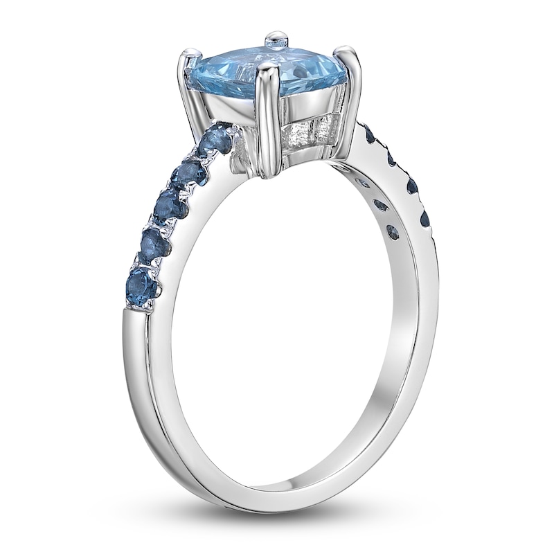 Main Image 2 of Natural Blue Topaz Ring Sterling Silver