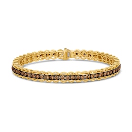 Le Vian Diamond Tennis Bracelet 3-5/8 ct tw Round 14K Honey Gold 7&quot;