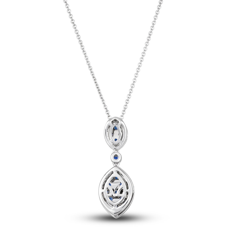 Le Vian Natural Blue Sapphire Necklace 1/6 ct tw Diamonds 14K Vanilla ...